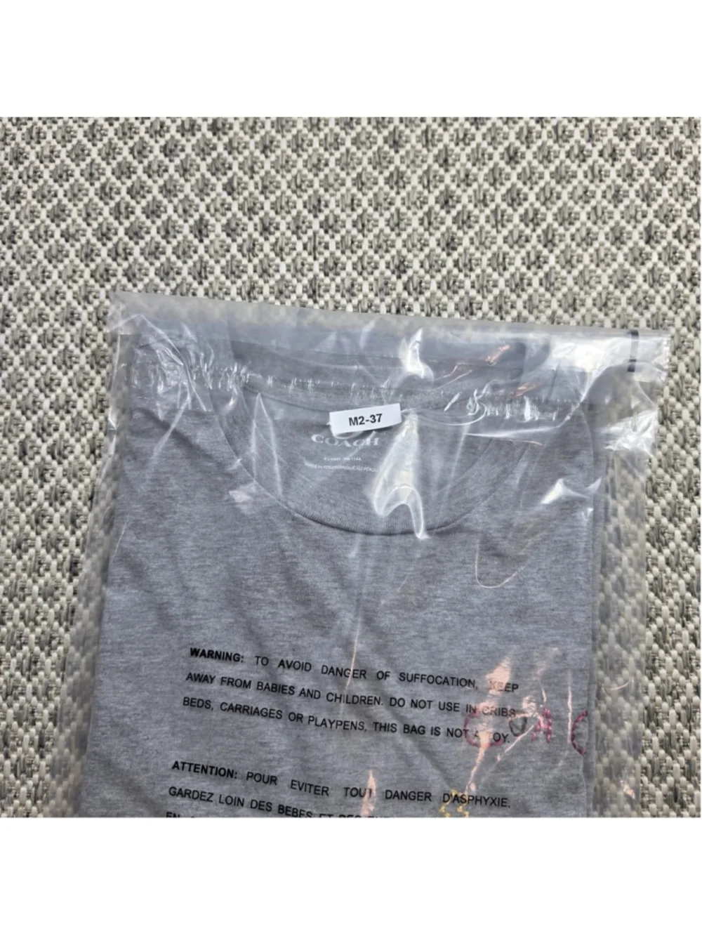 Coach Diary Script Embroidered Graphic T-Shirt Gray Women’s XL